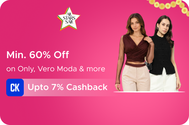 Min 60% Off on Only, Vero Moda & more + Upto 7% Cashback